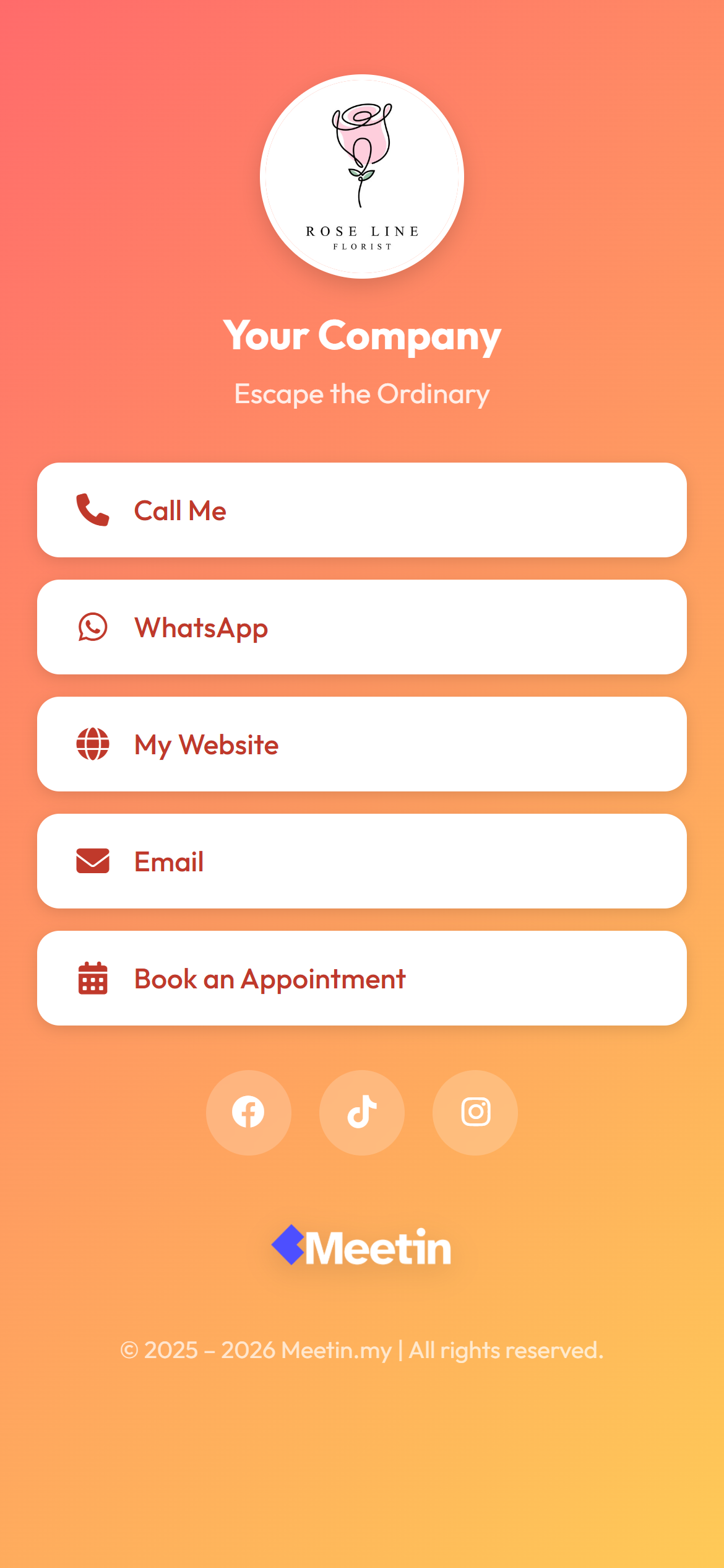 Meetin.my biolink page
